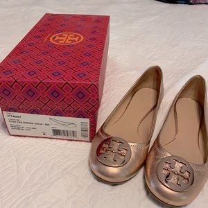 Tory Burch rose gold flats